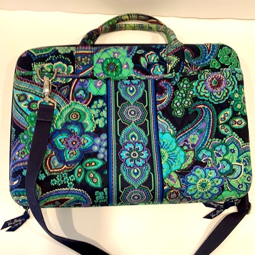 Vera Bradley Green Blue Paisley Tablet Case with Shoulder Strap - Picture 7 of 7